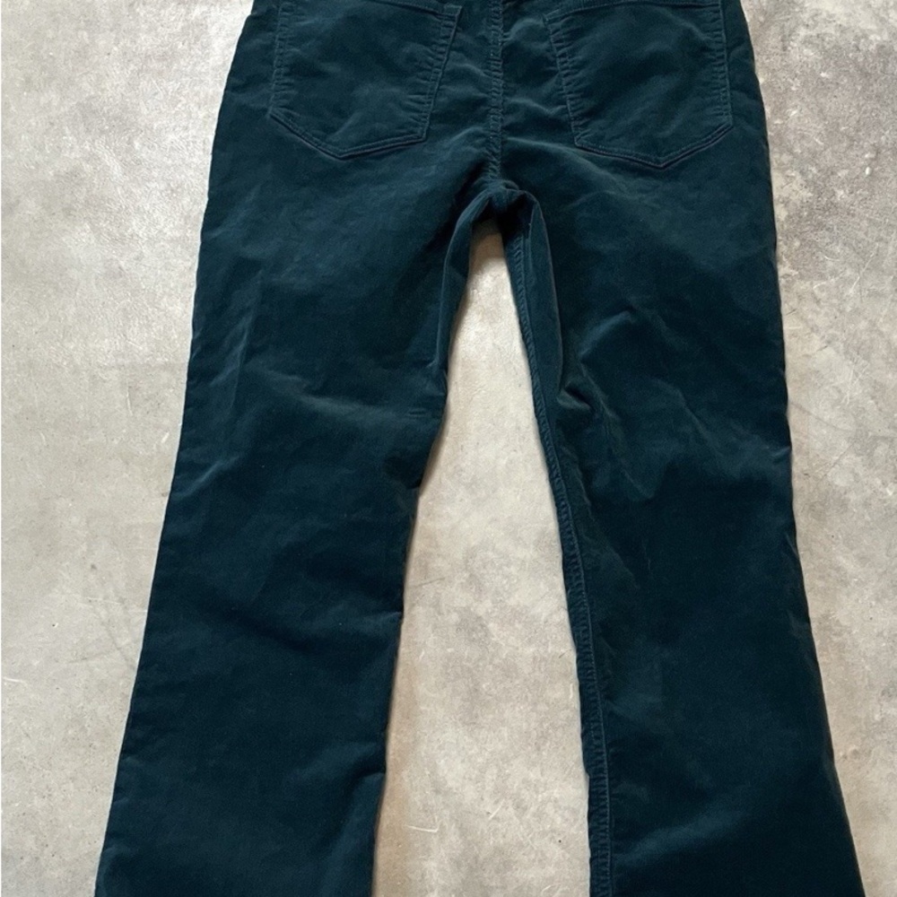 J. Crew High-Rise Crop Flare Pants in Forest Green